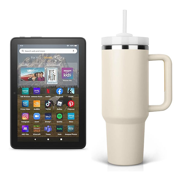Amazon Fire Tablet and 40oz. Tumbler