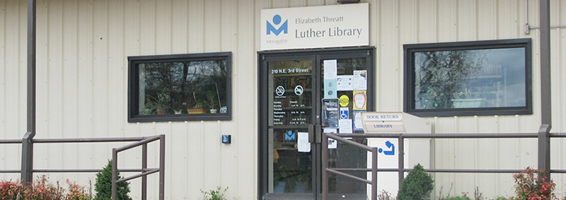 Exterior shot of Luther Library