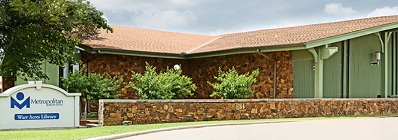 Exterior shot of Warr Acres Library