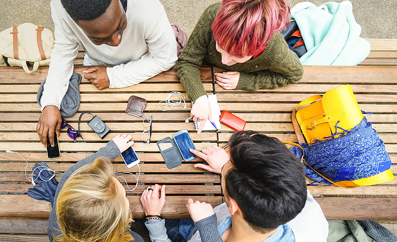 Teens sitting and talking