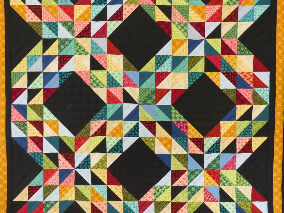 Colorful quilt.