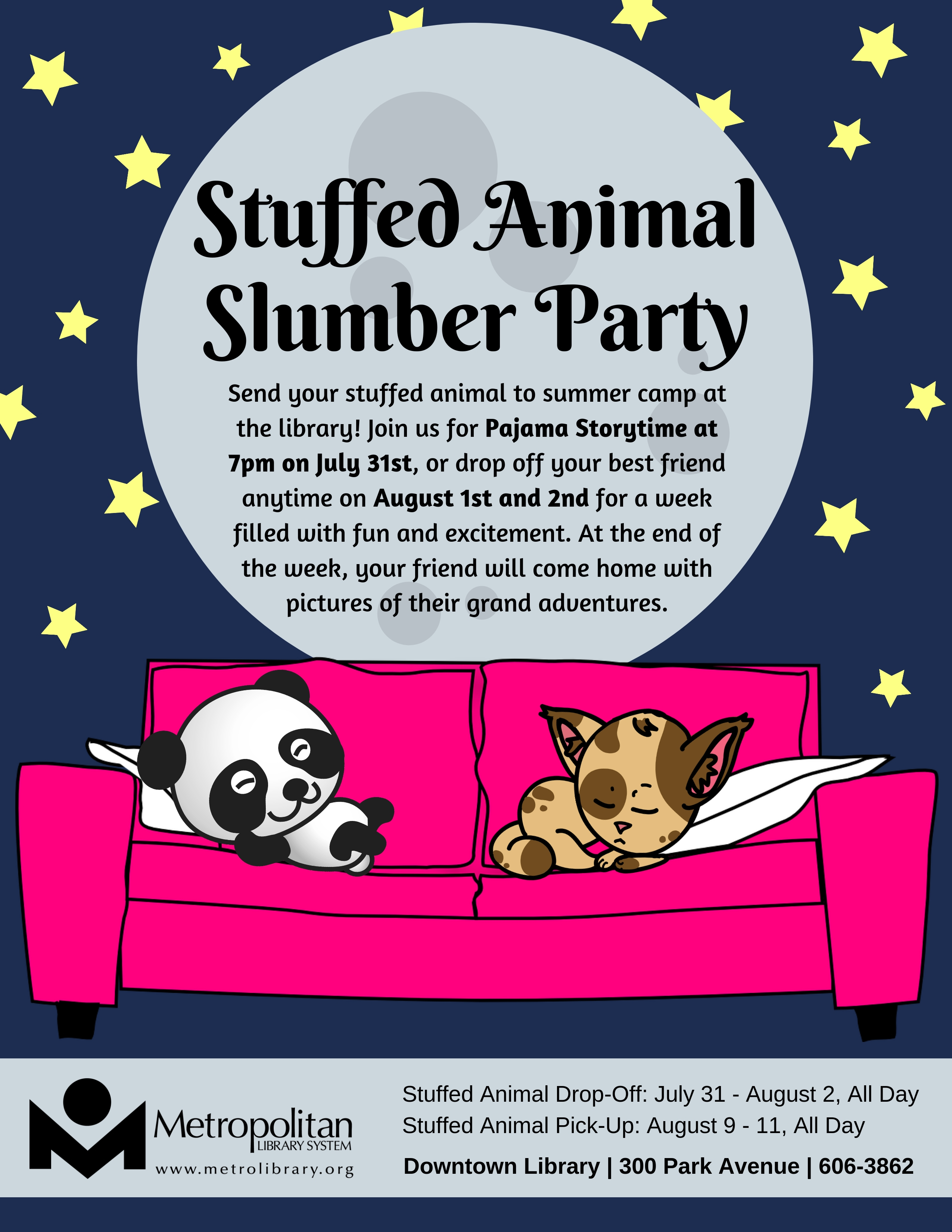 Stuffe Animal Slumber Party flyer