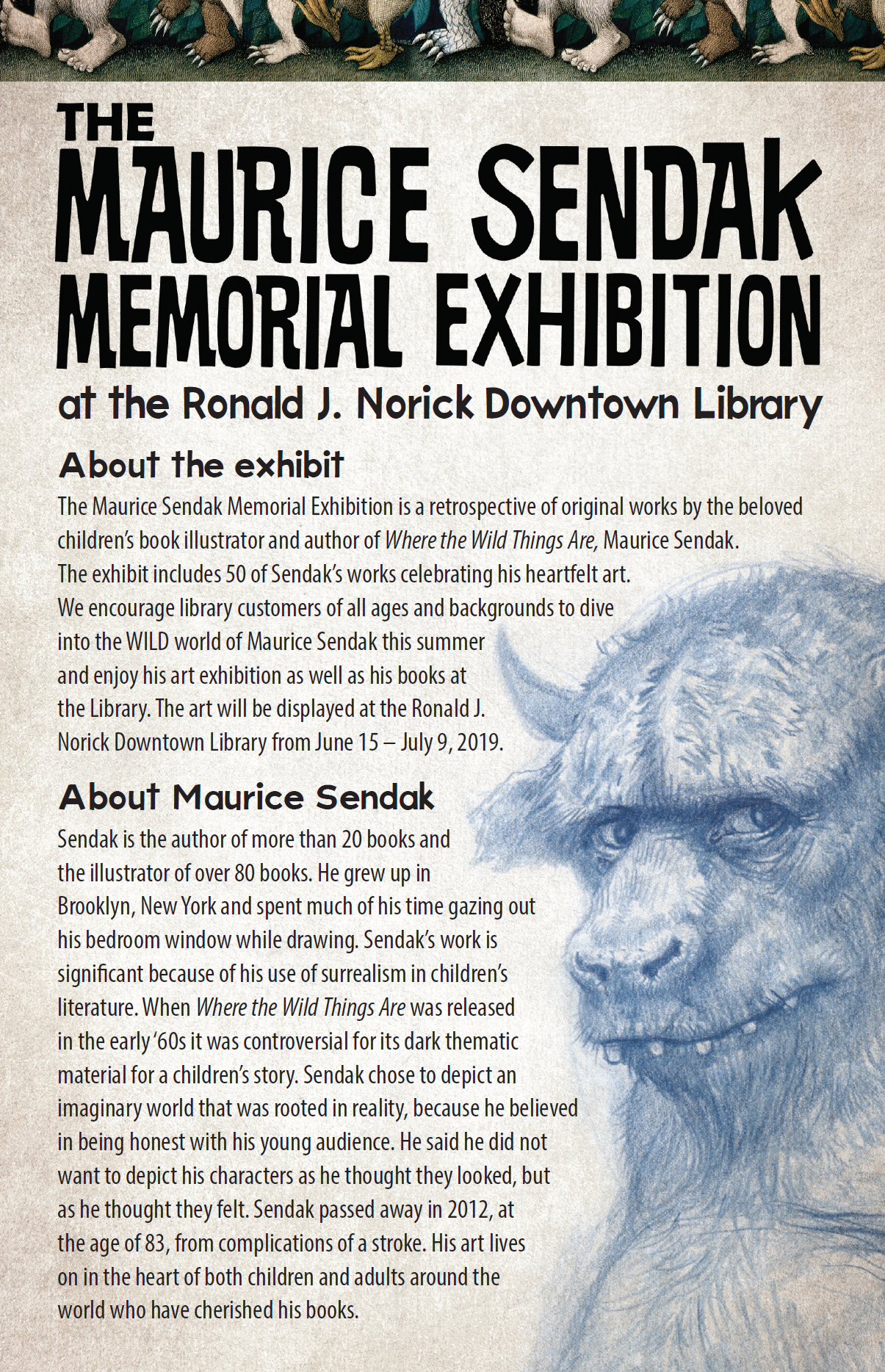 Maurice Sendak Exhibition Flyer Image