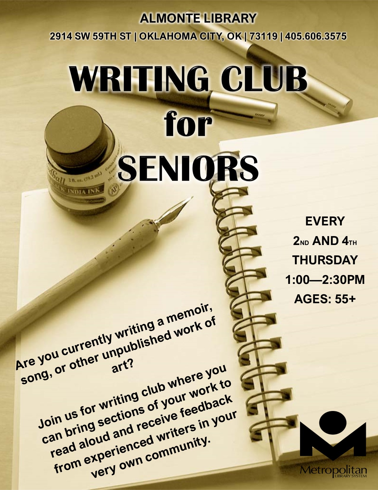 WRITING CLUB FOR SENIORS