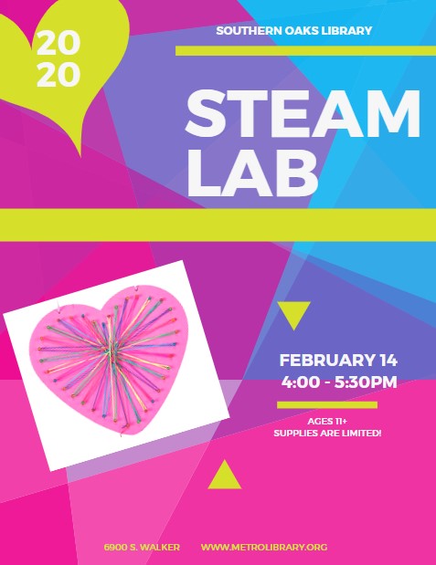 STEAM Lab February 2020 Heart String Art
