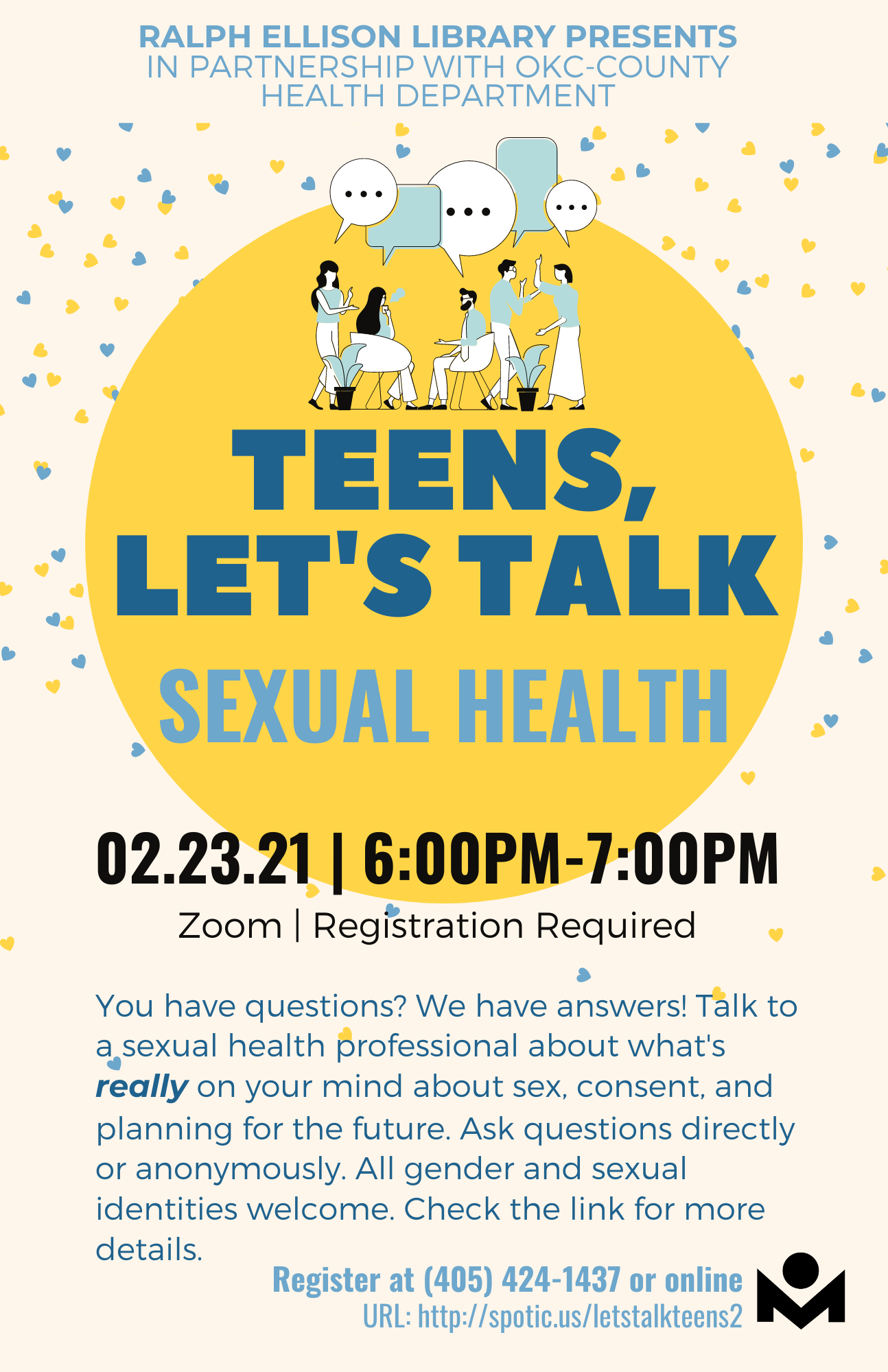 This is a promotional image for the Teens, Let's Talk Sexual Health program.