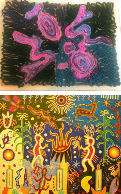 Cuadro de estambreː arte del pueblo wixárika (huichol) By Juan Carlos Fonseca Mata - Own work, CC BY-SA 4.0, https://commons.wikimedia.org/w/index.php?curid=80021379