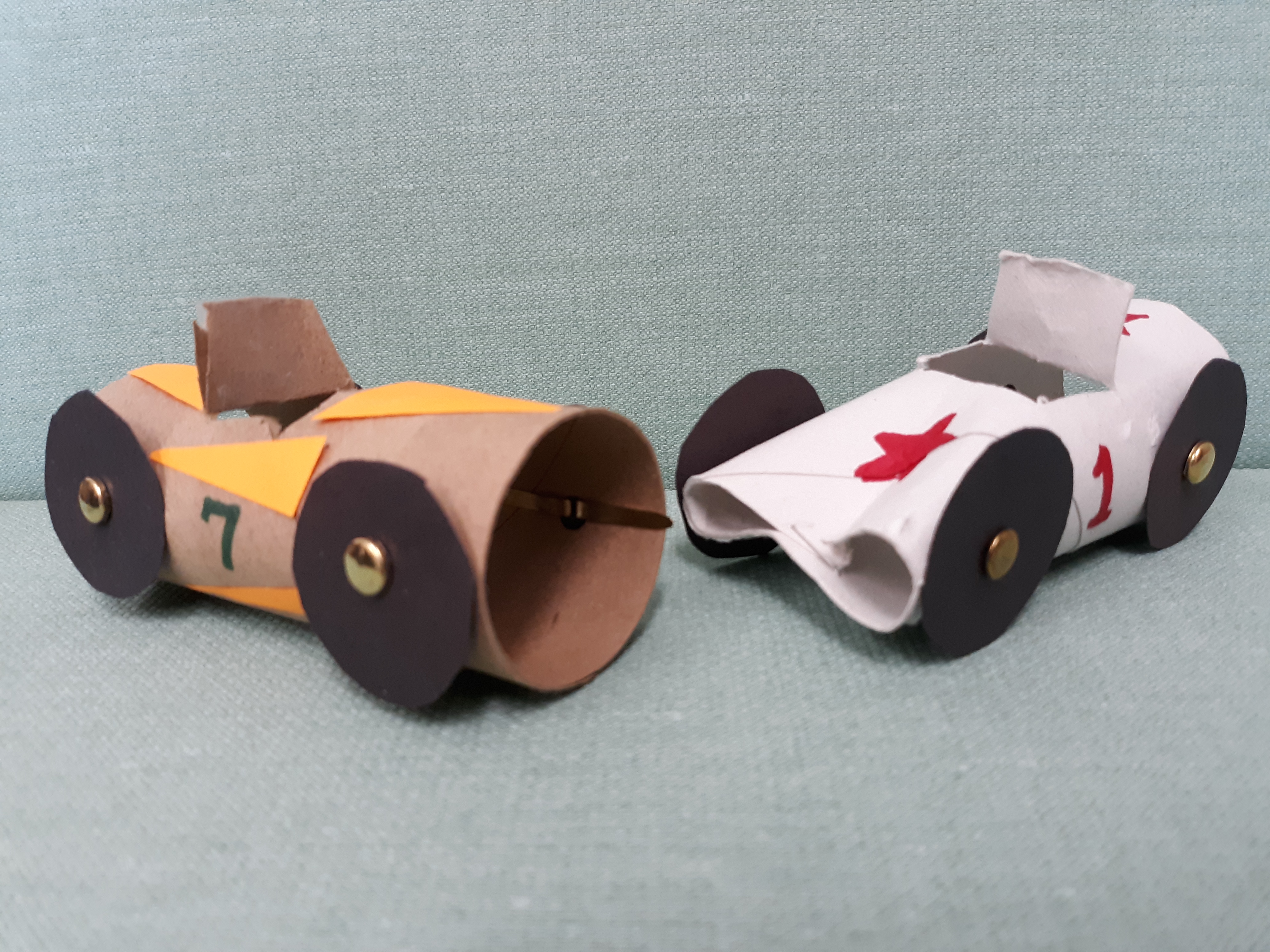 Race Cars made from TP tubes