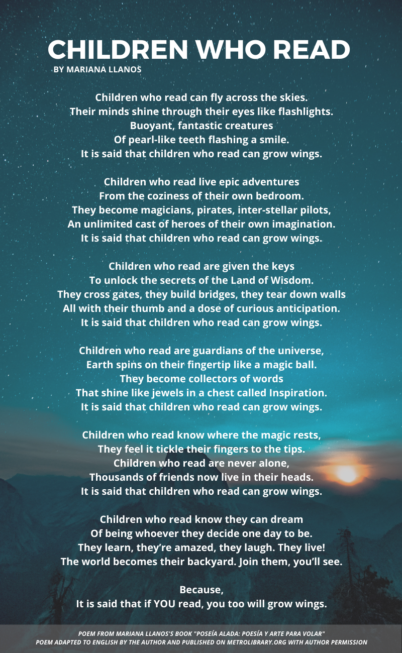"Mariana Llanos's poem Children Who Read"