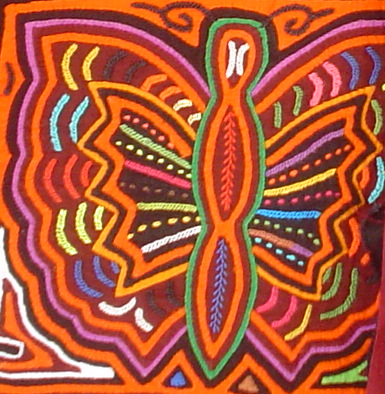 Butterfly detail from Mola cloth