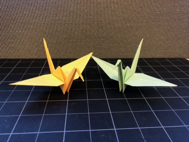 Origami paper cranes