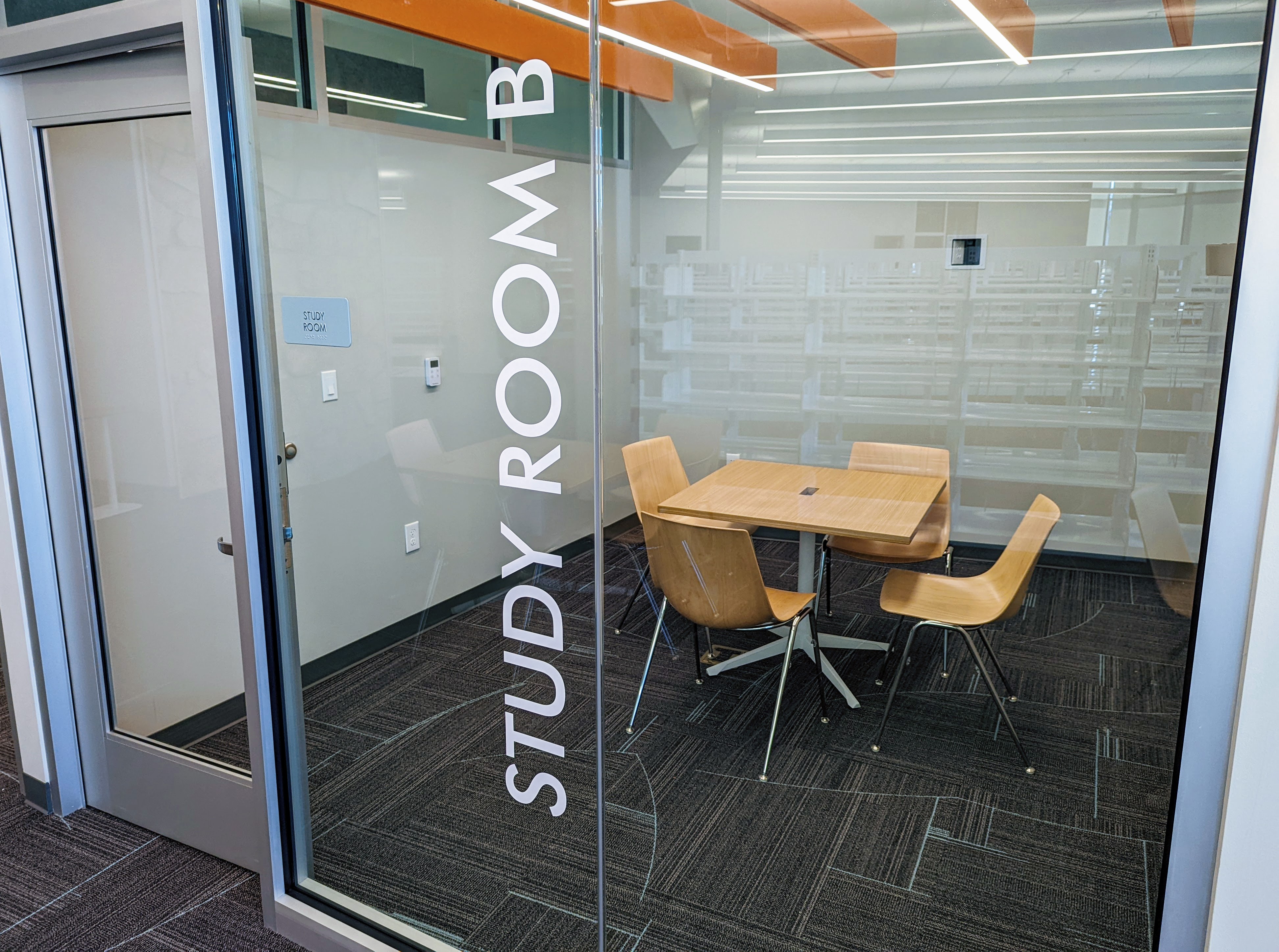 Study room with one table and four chairs