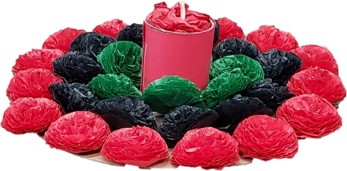 Candle Wreath in Pan-African Flag Colors