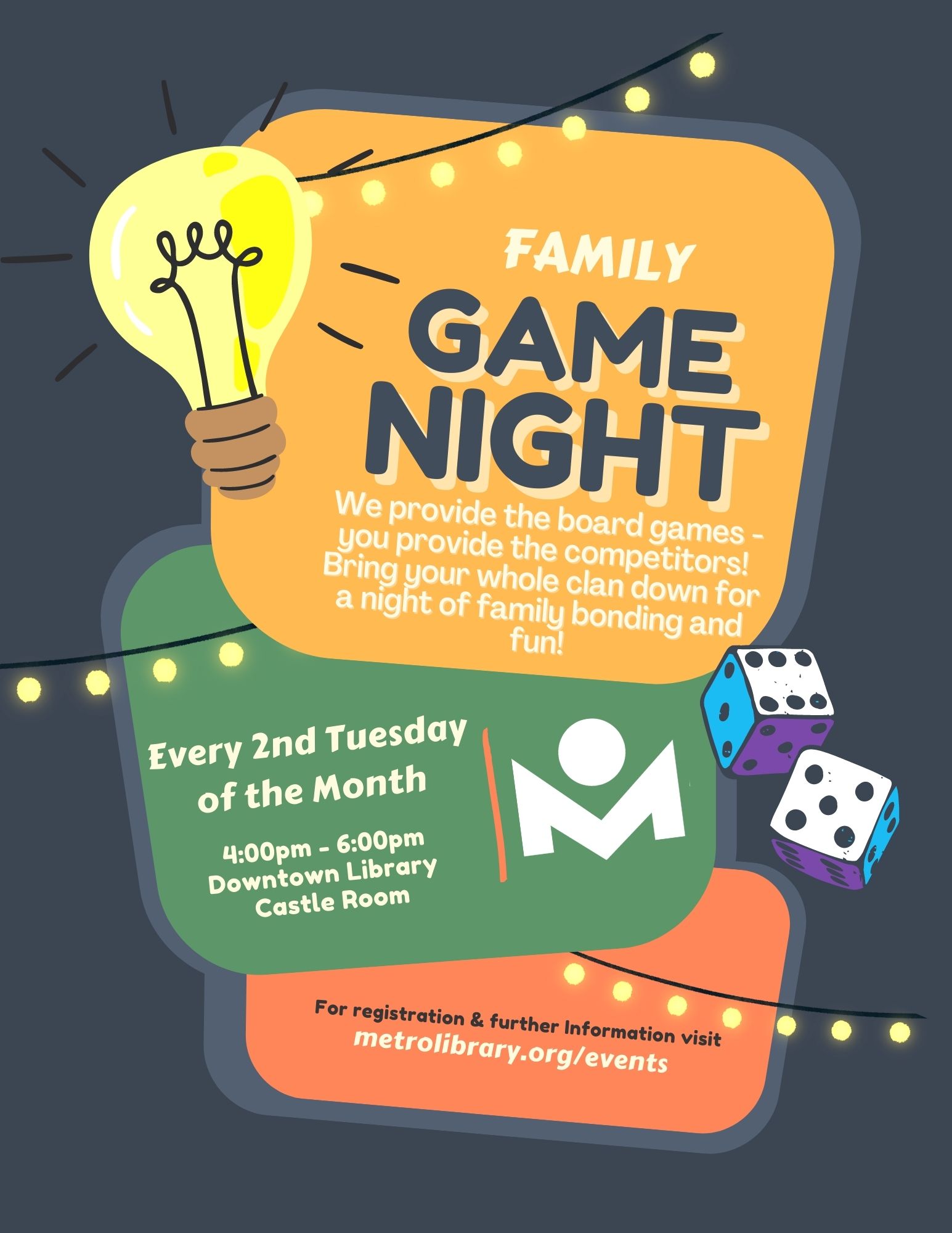 Family game night 4:00pm-6:00pm