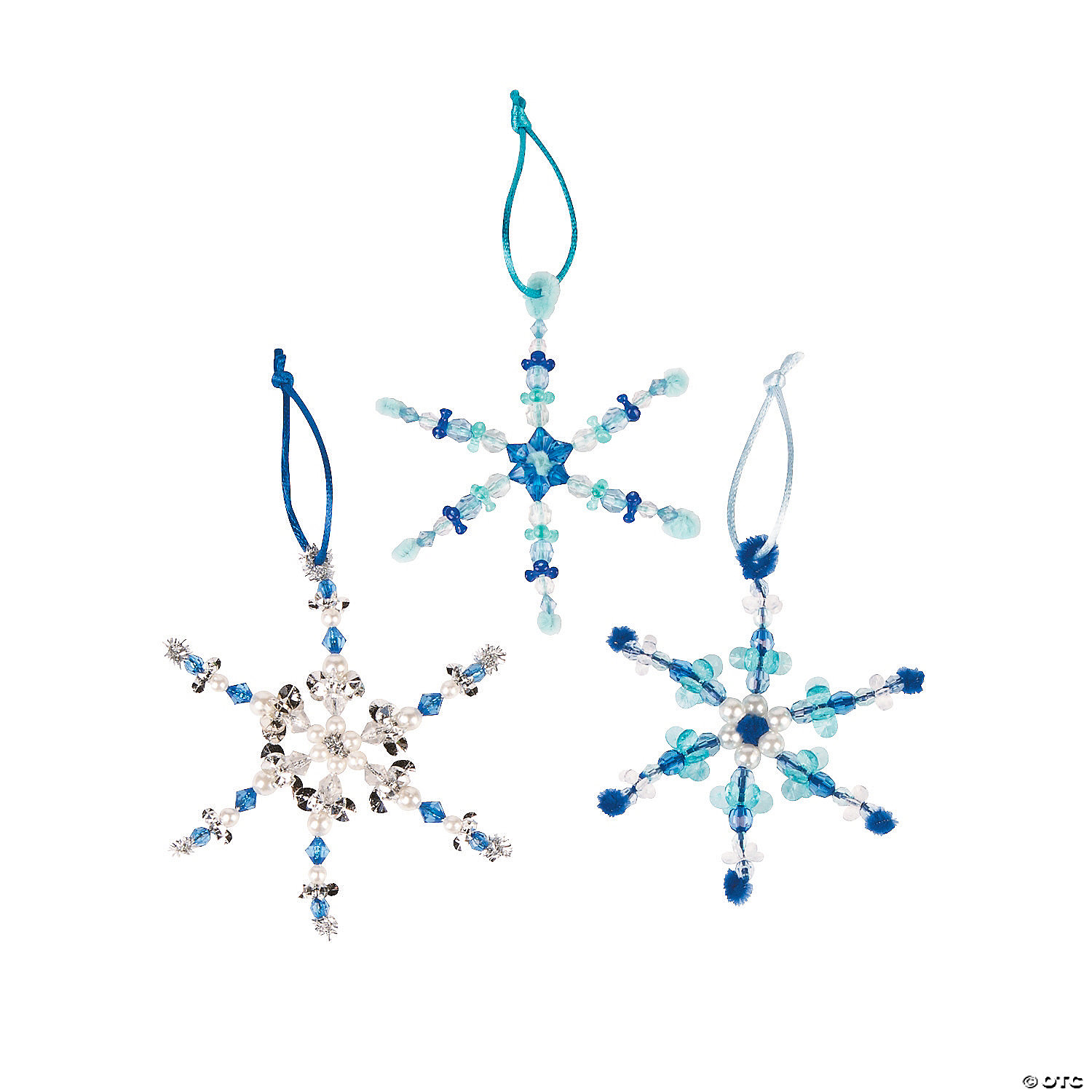 Beaded snowflake ornaments