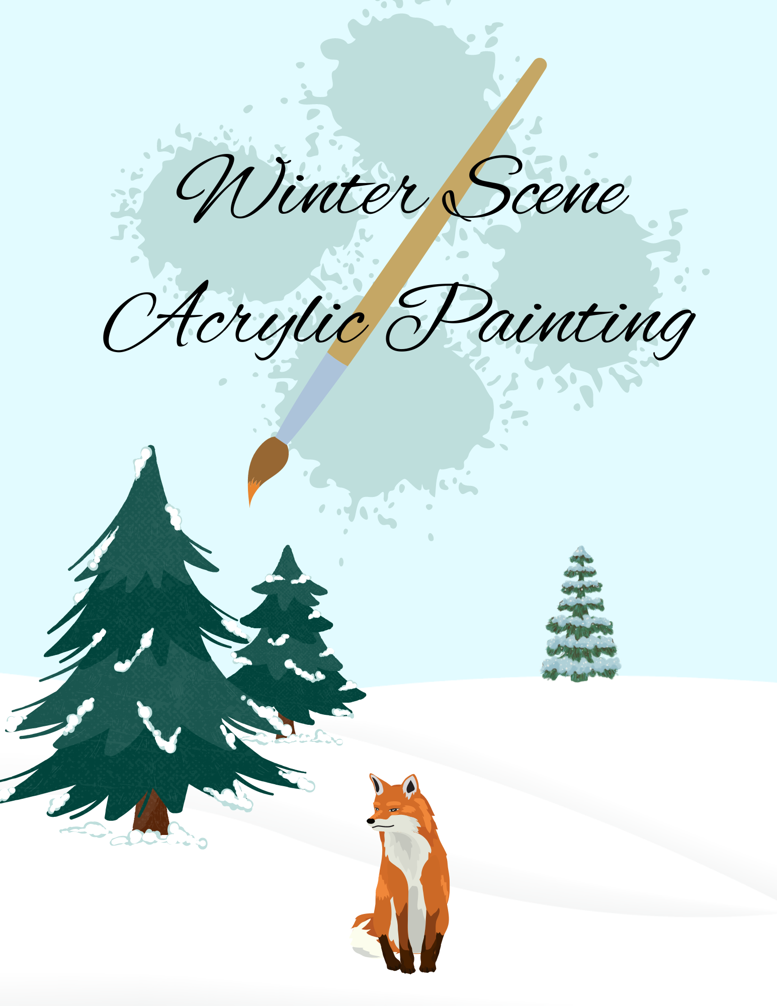 Winter Scene Acrylic Painting Flyer