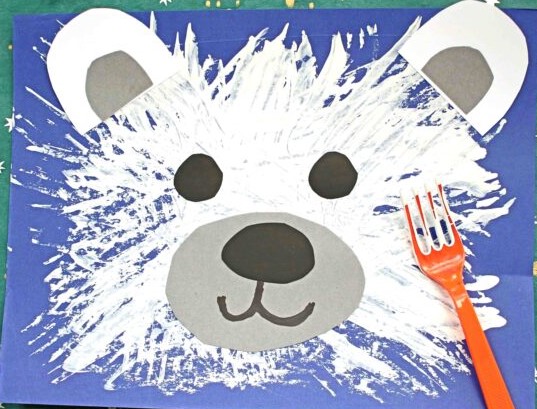 Fork Painted Polar Bear