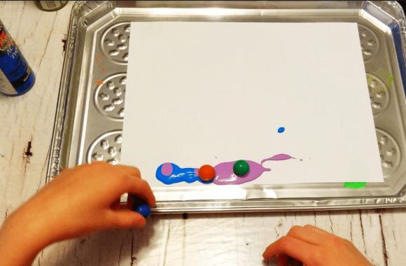 Art using magnets and marbles