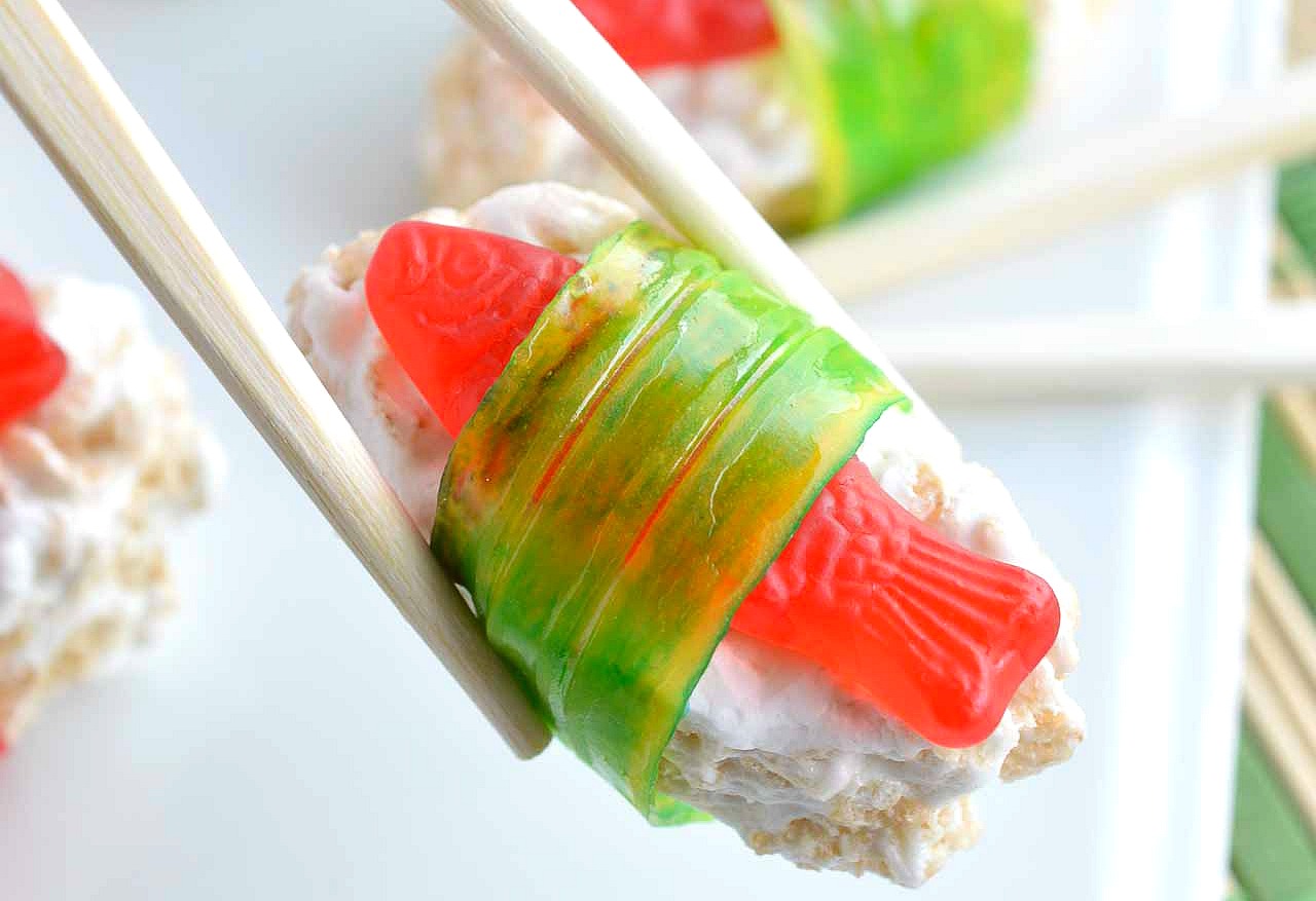 Candy Sushi with chopsticks