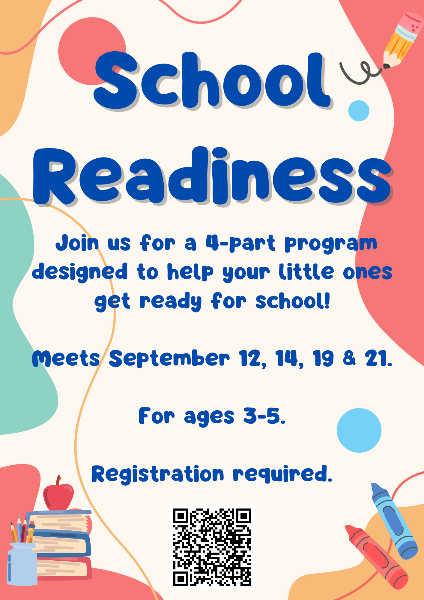 Colorful school readiness promotional poster