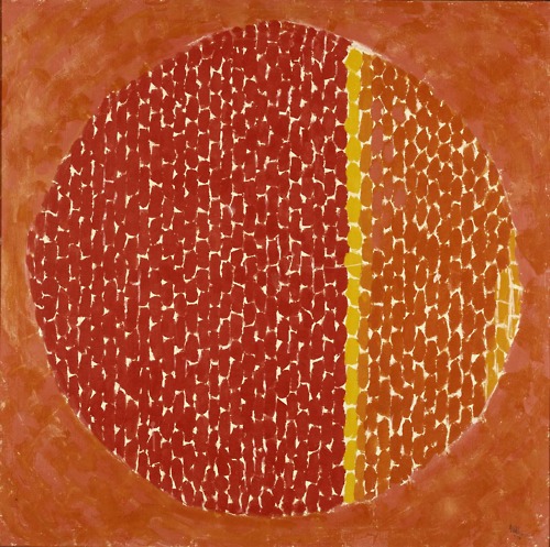 Image of an abstract painting of a planet