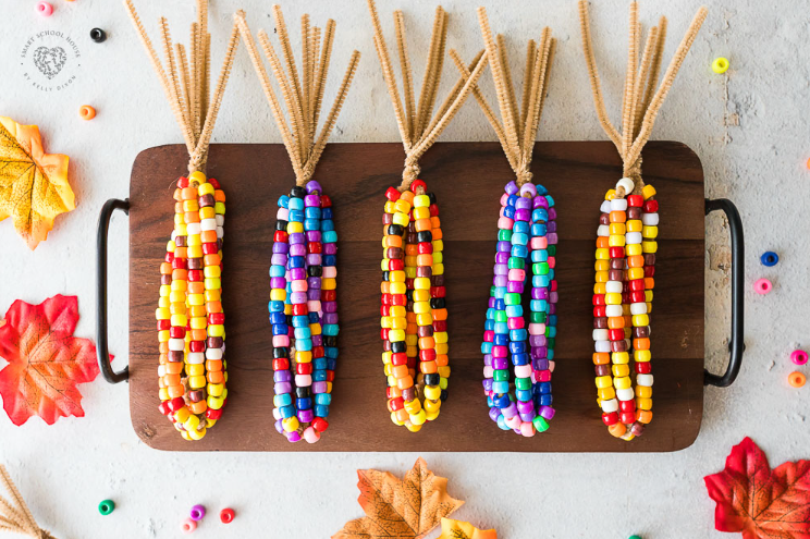 Photo of beaded corn craft.