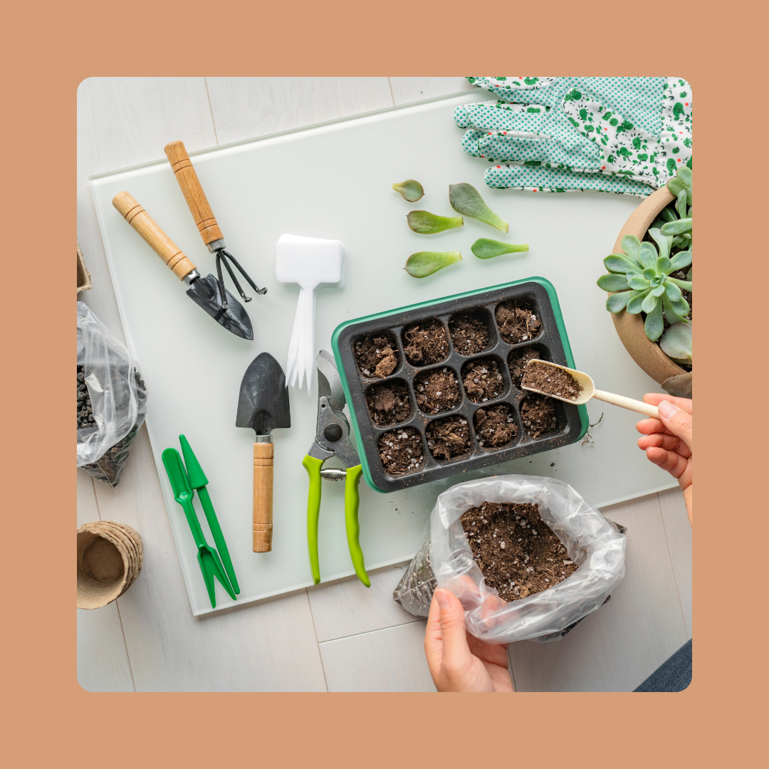 person gardening indoors