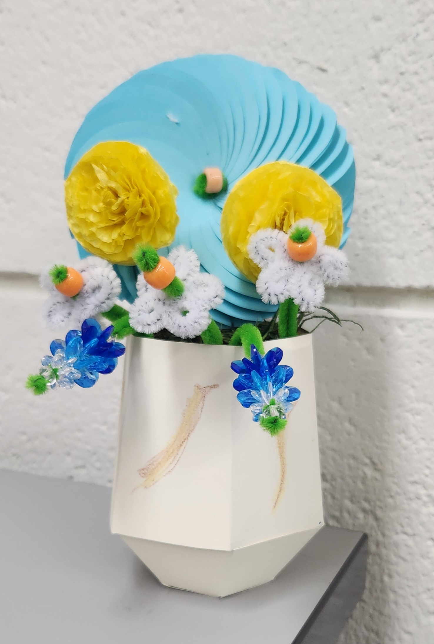 Paper Vase with crafty flowers