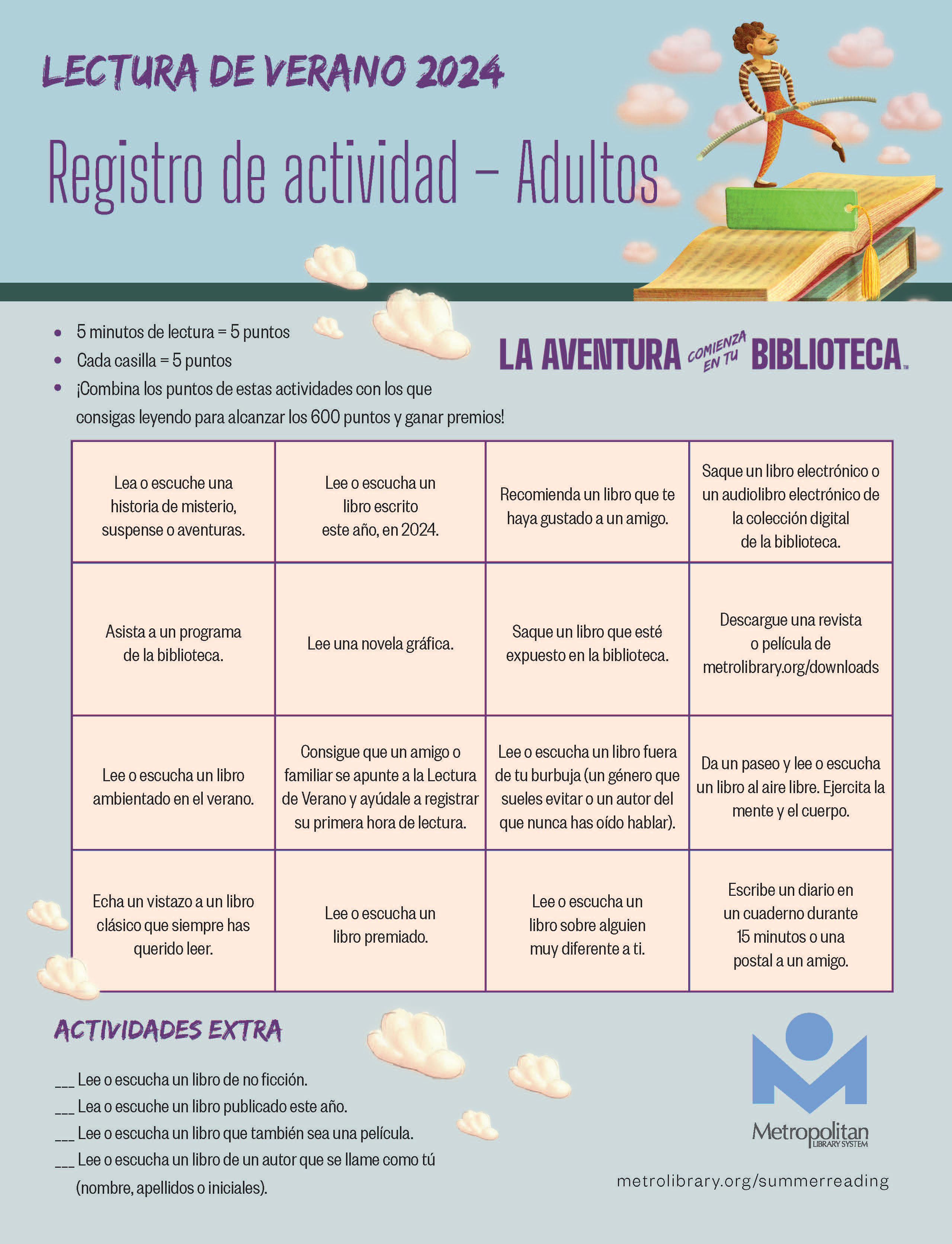 Lectura de verano 2024 Registro de actividad - Adultos.
