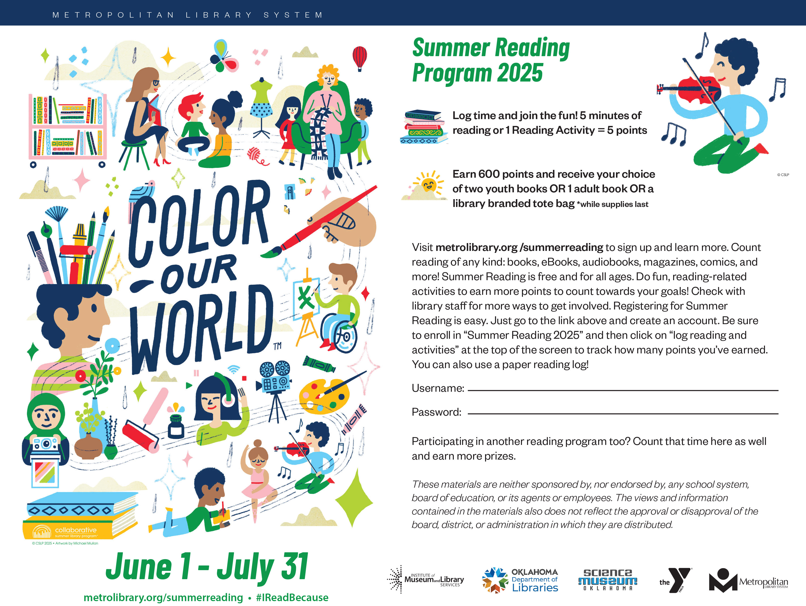 2025 Summer Reading School Portal Flyer in English