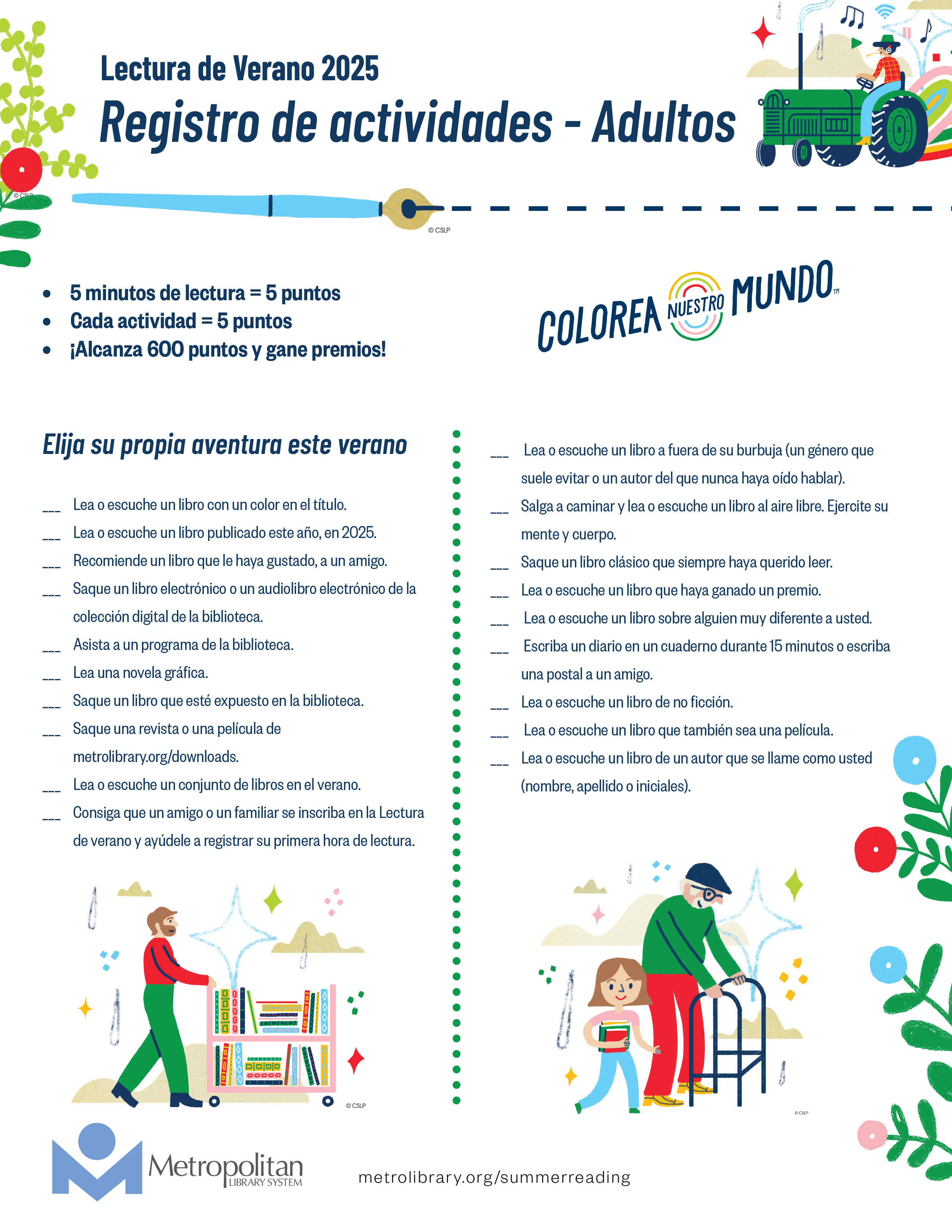 Adult Activity Log Document in Spanish.