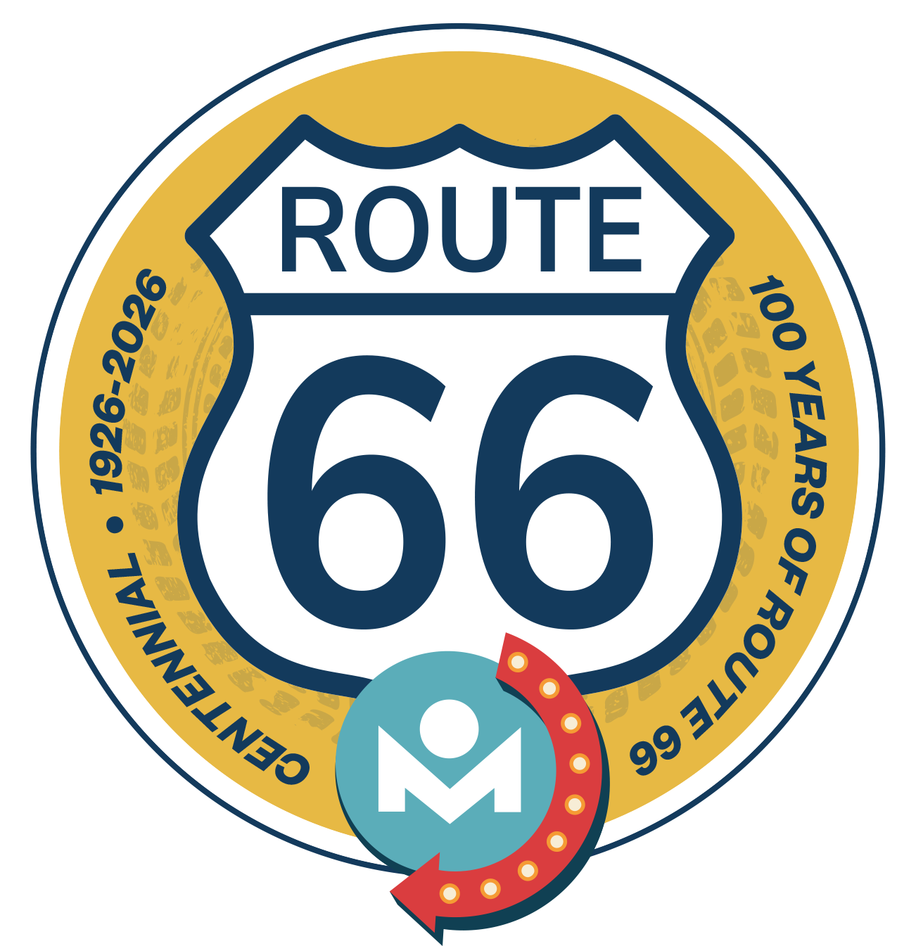 100 Years of Route 66 Badge