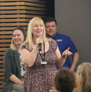 Heidi Port at the Summer Reading School Media Specialist Breakfast 