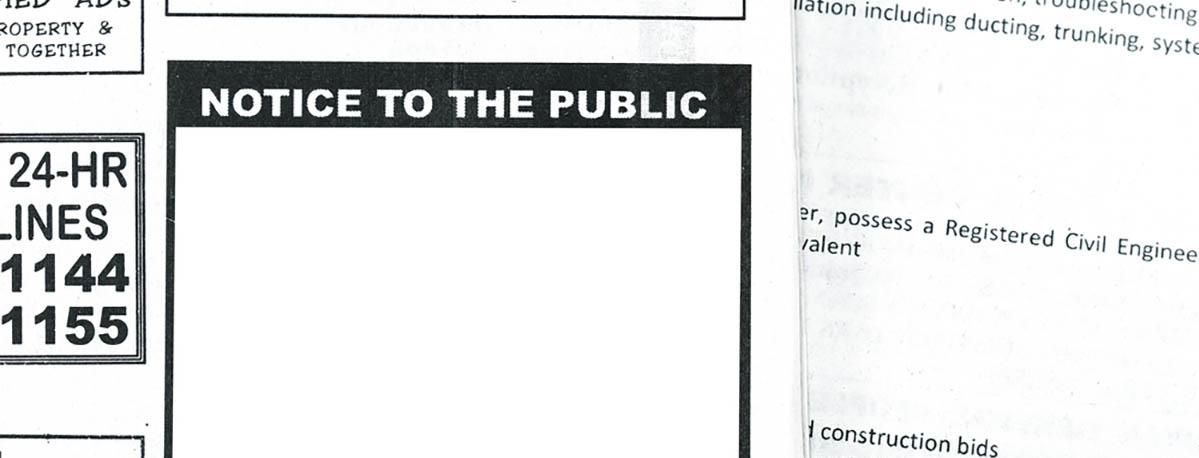 "Notice to the Public" graphic