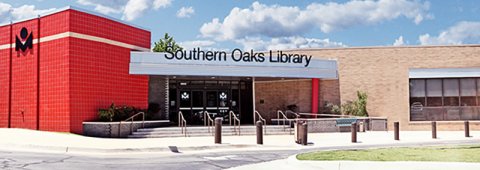 Exterior shot of Southern Oaks Library