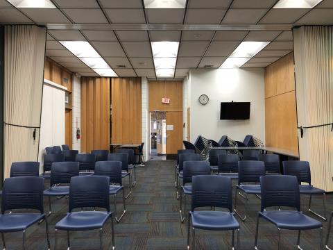 Meeting Room A with chairs setup in auditorium-style 