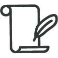 Scroll and quill icon
