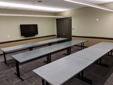 conference room with classroom setup