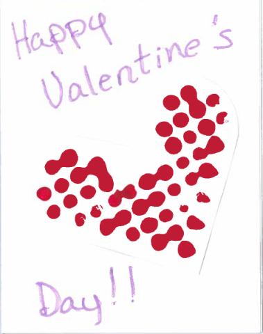 Picture of card with Lego Heart and the words Happy Valentine's Day!!