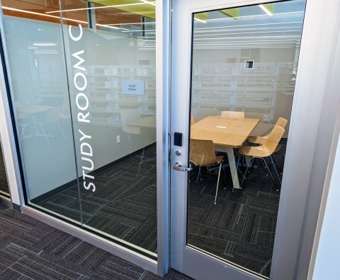 Study room with one table and six chairs