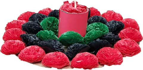 Candle Wreath in Pan-African Flag Colors