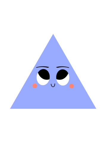 Purple Triangle with a Face