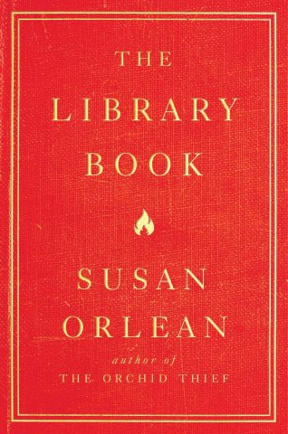 red cover of The Library Book with yellow-gold print