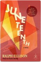 Red, yellow, orange book cover of Juneteenth by Ralph Ellison