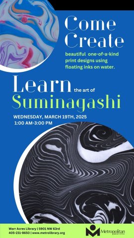 Come Create Beautiful One-of-a-Kind Print Designs Using Floating Inks on Water.  LEARN the ART of SUMINAGASHI