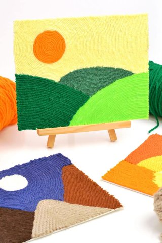 Examples of Yarn Art on Canvases