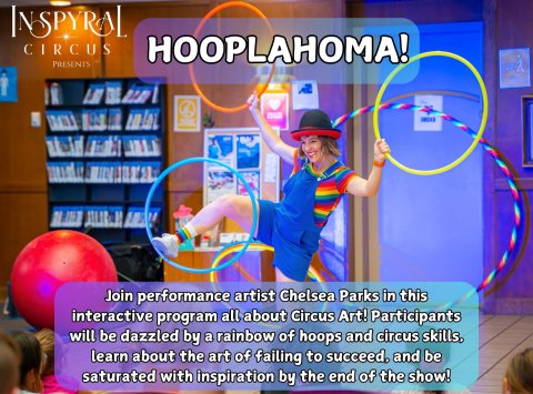 Hooplahoma flyer with photo of performer Chelsea