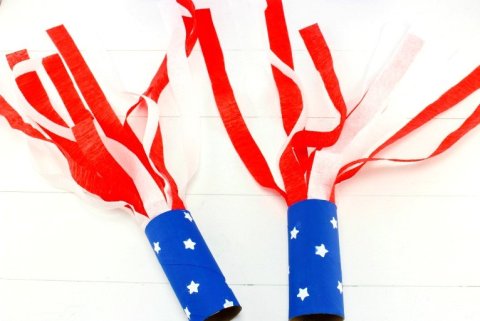 American flag paper streamer craft