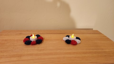Picture of red, white and blue centerpieces