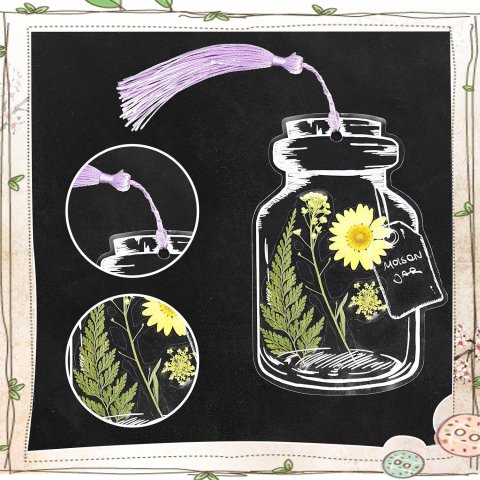 Floral jar bookmark